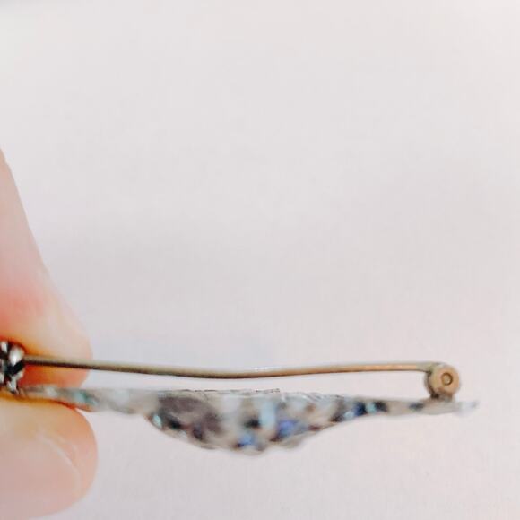 VTG Signed Jewelart Sterling Silver Grapes and Leaf Brooch 40s 50s Nature Pin - Picture 7 of 7